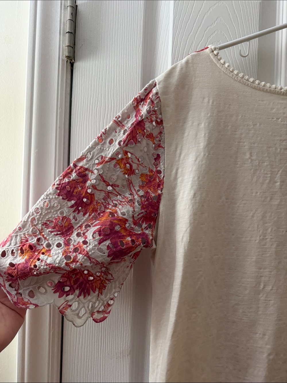 Anthropologie porridge eyelet botanical bird blouse sz XL - Picture 7 of 7